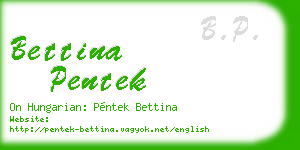 bettina pentek business card